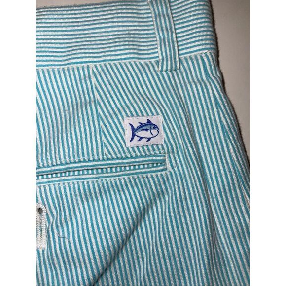 Southern Tide the Skipjack Green‎ Striped Seersucker Bermuda Shorts 32 A19 - Picture 7 of 7